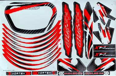 Graphics Kit- RED Fits Pūr-Speed Electric Balance Bikes With 12